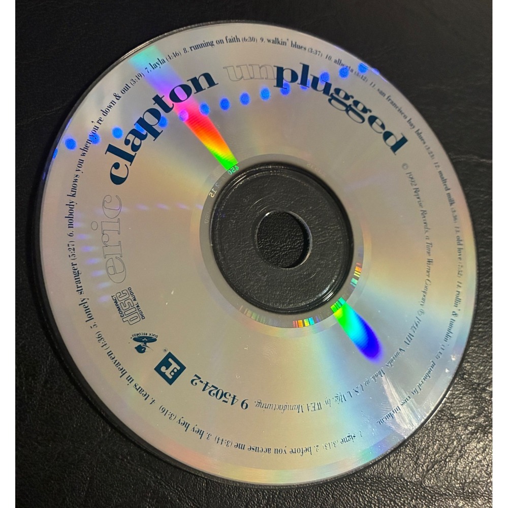 Eric Clapton Unplugged CD 1992 Reprise 9 45024-2 Acoustic Blues Rock Disc Only